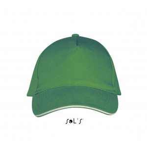 Sols Long Beach 5 paneles sapka, Kelly Green/White
